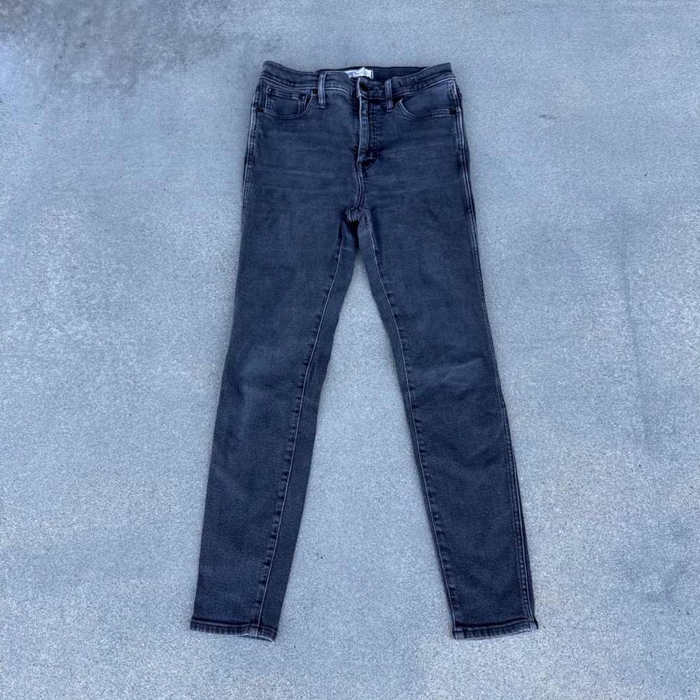 Madewell 10 High-Rise Skinny Jeans Faded Black Denim Size 29